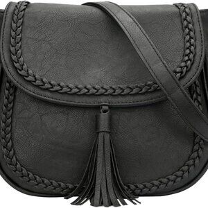 Casual Flap Saddle Crossbody Bags for Women Purses and Handbags with Tassel